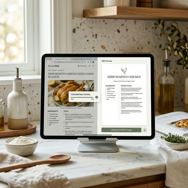 How to Save Online Recipes as a Single Page PDF